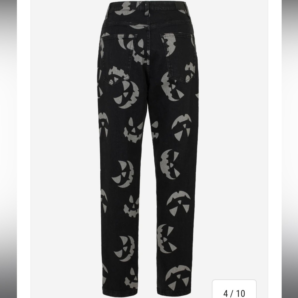 Hell Bunny Black Pumpkin Print Pants - Picture 4 of 6